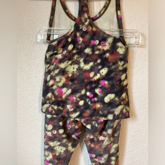 Lululemon Soft Focus Splatter Green Set Nulu Tank and Align Leggings 4 - Picture 3 of 13